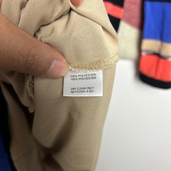 Trina Turk Striped Long Sleeve Midi Dress Size S V-Neck - Picture 7 of 11